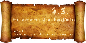 Hutschenreitter Benjámin névjegykártya